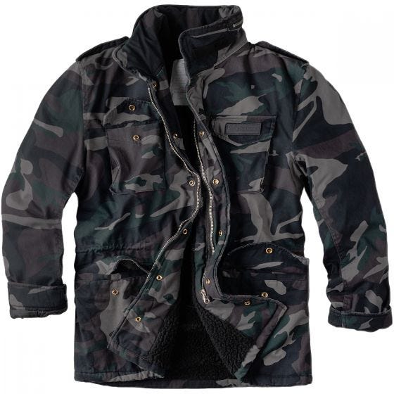 Surplus Paratrooper Vinterjacka - Black Camo Washed