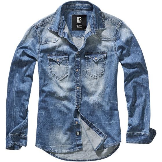 Brandit Riley Denim Skjorta - Denim Blue