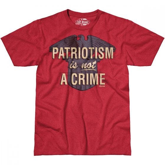 7.62 Design Patriotism is not a Crime T-shirt Scarlet Heather