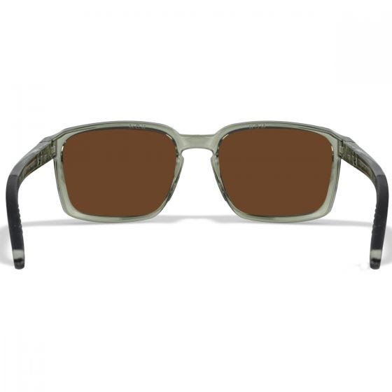 Wiley X WX Alfa Glasögon - Captivate Polarized Bronze Mirror Lenses / Gloss Crystal Light Olive/Grey