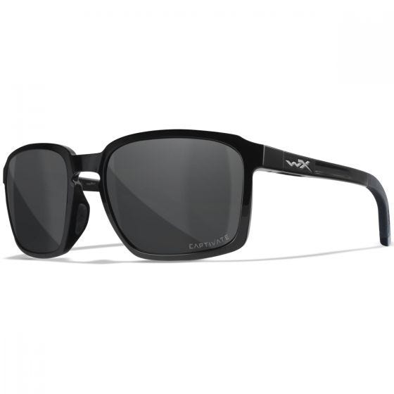 Wiley X WX Alfa Glasögon - Captivate Polarized Grey Lenses / Gloss Black Frame