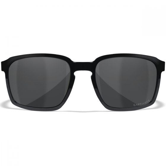 Wiley X WX Alfa Glasögon - Captivate Polarized Grey Lenses / Gloss Black Frame