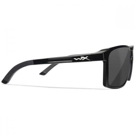 Wiley X WX Alfa Glasögon - Captivate Polarized Grey Lenses / Gloss Black Frame