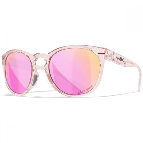 Wiley X WX Covert Glasögon - Captivate Polarized Rose Gold Lenses / Gloss Crystal Blush Frame