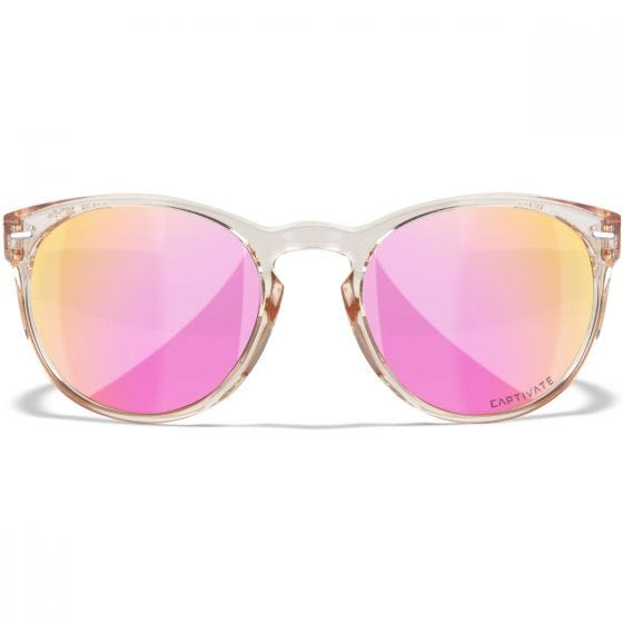 Wiley X WX Covert Glasögon - Captivate Polarized Rose Gold Lenses / Gloss Crystal Blush Frame