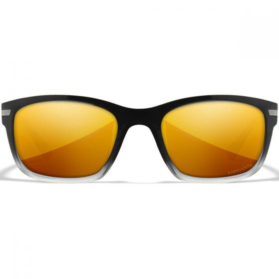 Wiley X WX Helix Glasögon - Captivate Polarized Bronze Mirror Lenses / Gloss Black Fade to Clear Crystal