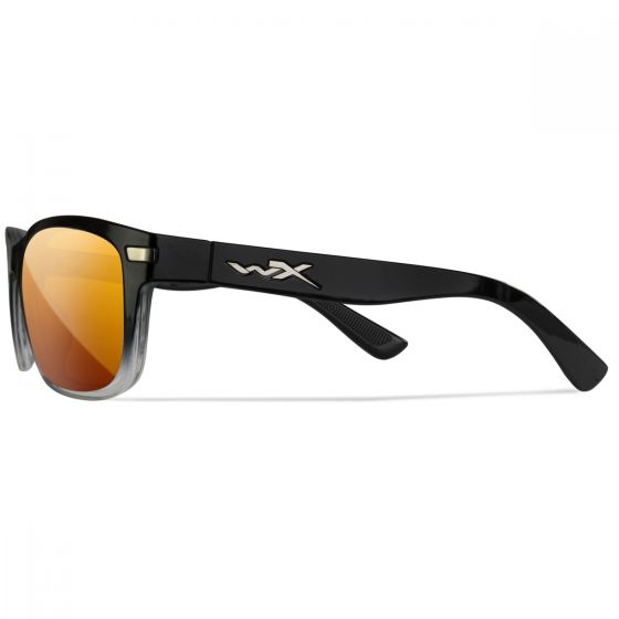 Wiley X WX Helix Glasögon - Captivate Polarized Bronze Mirror Lenses / Gloss Black Fade to Clear Crystal