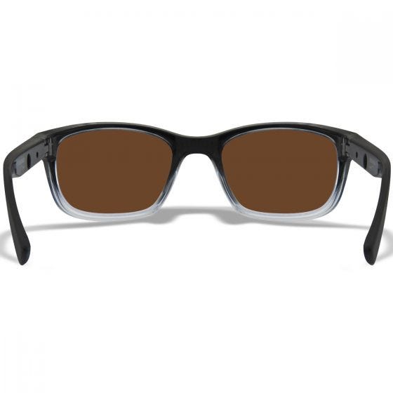 Wiley X WX Helix Glasögon - Captivate Polarized Bronze Mirror Lenses / Gloss Black Fade to Clear Crystal