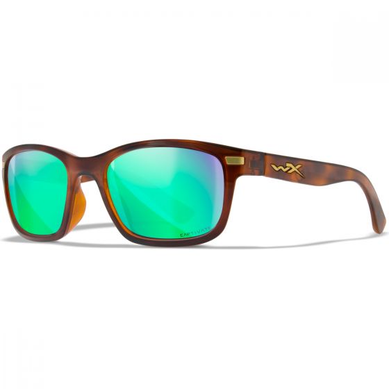 Wiley X WX Helix Glasögon - Captivate Polarized Green Mirror Lenses / Gloss Demi Brown Frame