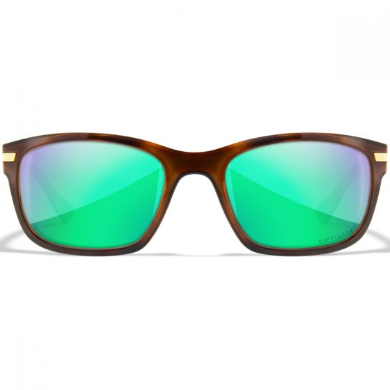 Wiley X WX Helix Glasögon - Captivate Polarized Green Mirror Lenses / Gloss Demi Brown Frame