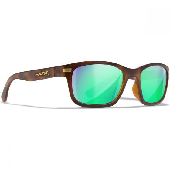 Wiley X WX Helix Glasögon - Captivate Polarized Green Mirror Lenses / Gloss Demi Brown Frame