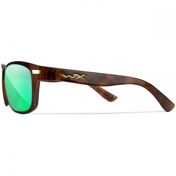 Wiley X WX Helix Glasögon - Captivate Polarized Green Mirror Lenses / Gloss Demi Brown Frame