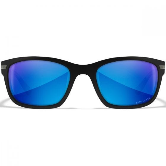 Wiley X WX Helix Glasögon - Captivate Polarized Blue Mirror Lenses / Matte Black Frame