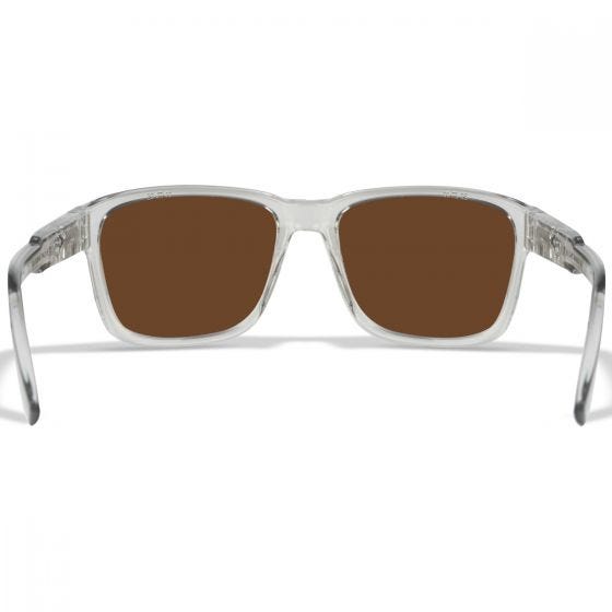 Wiley X WX Trek Glasögon - Captivate Polarized Green Mirror Lenses / Gloss Crystal Light Grey Frame