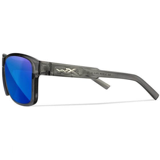 Wiley X WX Trek Glasögon - Captivate Polarized Blue Mirror Lenses / Gloss Crystal Dark Grey Frame