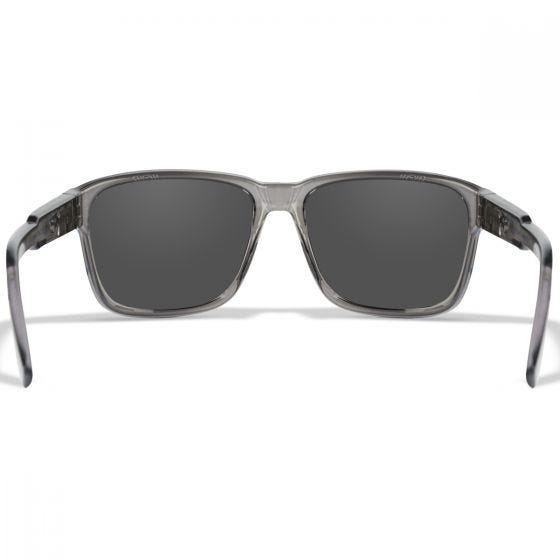 Wiley X WX Trek Glasögon - Captivate Polarized Blue Mirror Lenses / Gloss Crystal Dark Grey Frame