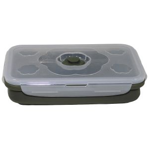 Fox Outdoor Rectangle Foldable Bowl Round 1L Lockable Lids OD Green