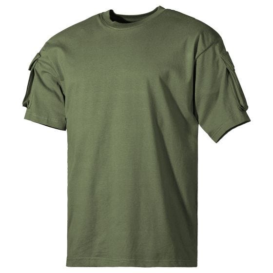 MFH US Med fickor på ärmarna Kortärmad skjorta - OD Green