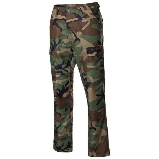 MFH US BDU Reinforced Stridsbyxor - Woodland