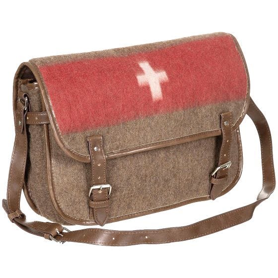 Pure Trash Swiss Faux Leather Straps Axelväska - Brun
