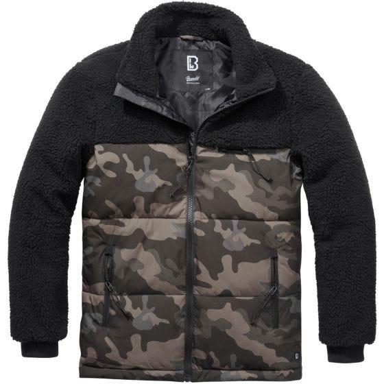 Brandit Jackson Teddyfleece Jacka - Svart/Dark Camo