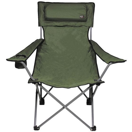 Fox Outdoor Deluxe Hopfällbar Campingstol - Oliv