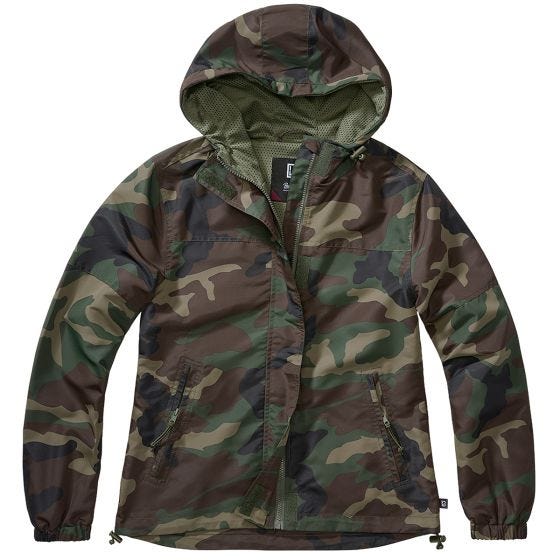 Brandit Kvinnor Vindtygsjacka sommar - Woodland Camo