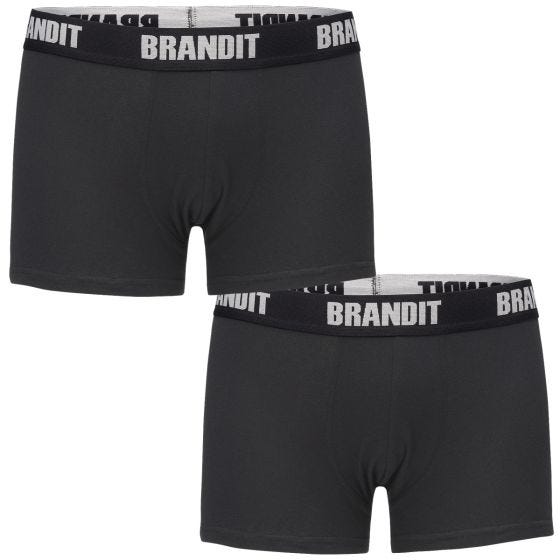 Brandit Logo Boxershorts 2-pack - Svart/Svart
