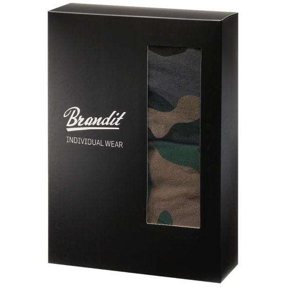Brandit Logo Boxershorts 2-pack - Woodland/Dark Camo