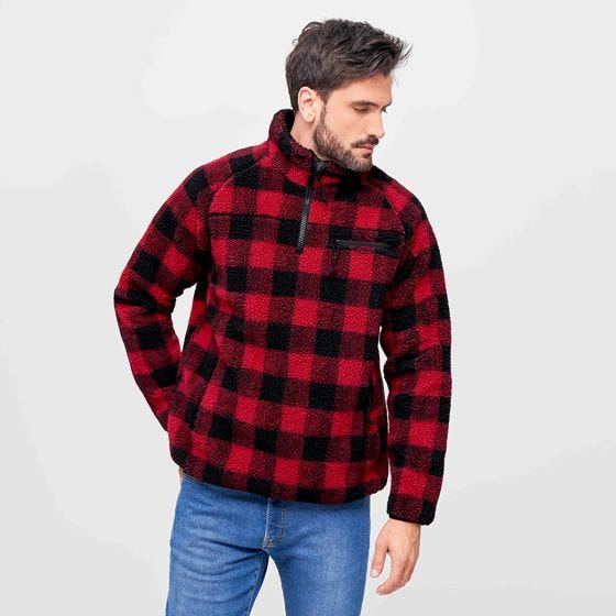 Brandit Teddyfleece Troyer Jacka - Röd/Svart