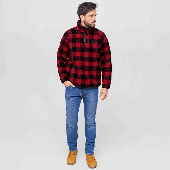 Brandit Teddyfleece Troyer Jacka - Röd/Svart