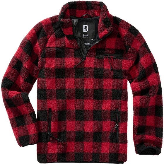 Brandit Teddyfleece Troyer Jacka - Röd/Svart