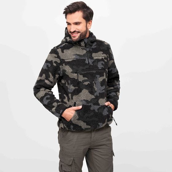 Brandit Teddyfleece Worker Tröja - Dark Camo