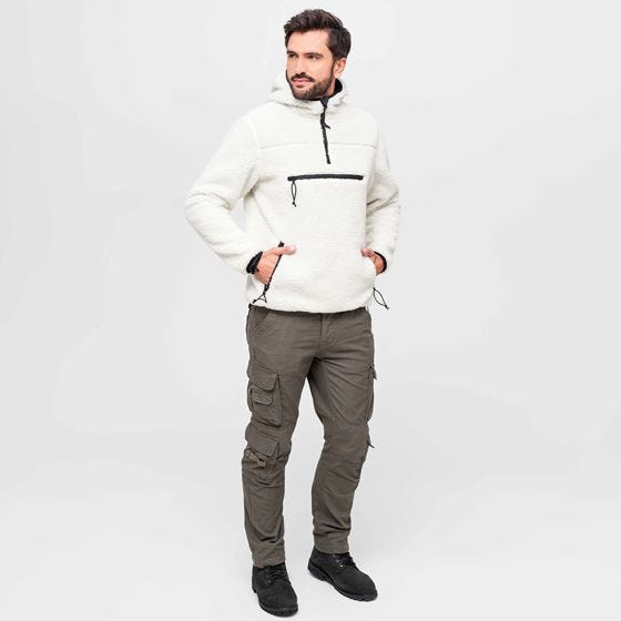 Brandit Teddyfleece Worker Tröja - Vit