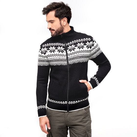Brandit Cardigan Norweger Tröja - Svart