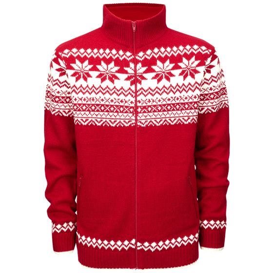 Brandit Cardigan Norweger Tröja - Röd