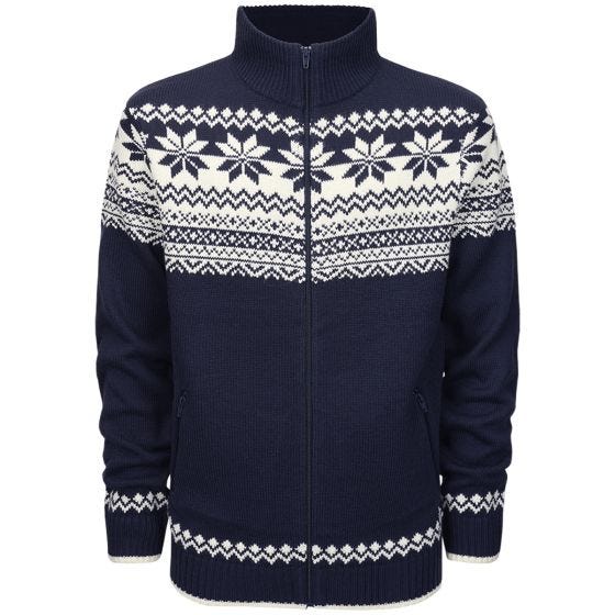 Brandit Cardigan Norweger Tröja - Navy
