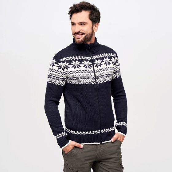 Brandit Cardigan Norweger Tröja - Navy