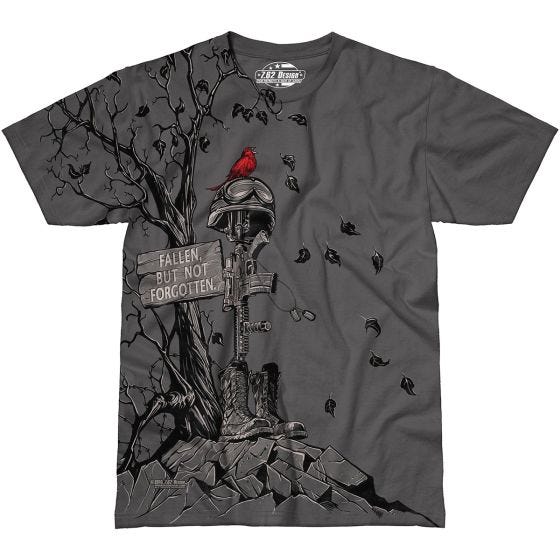 7.62 Design Fallen But Not Forgotten T-shirt Träkol