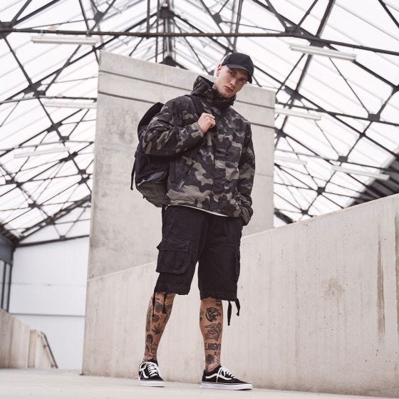 Brandit Vindjacka med Dragkedja Fram - Dark Camo