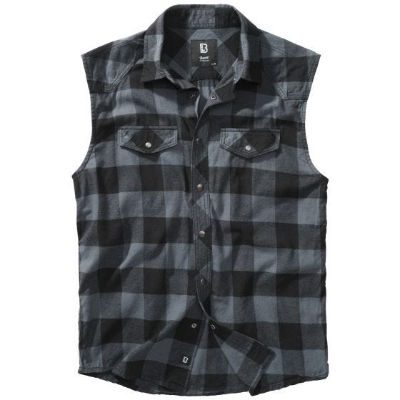 Brandit Sleeveless Rutig skjorta - Svart/Grå