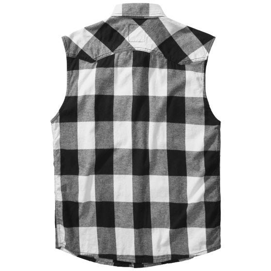 Brandit Sleeveless Rutig skjorta - Vit/Svart