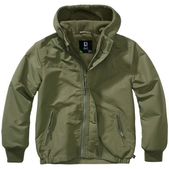 Brandit Barn Windbreaker Front Zip Jacka - Oliv