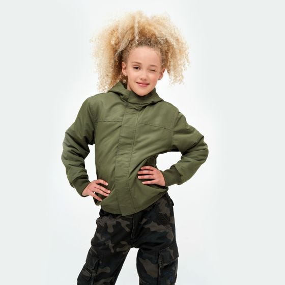 Brandit Barn Windbreaker Front Zip Jacka - Oliv