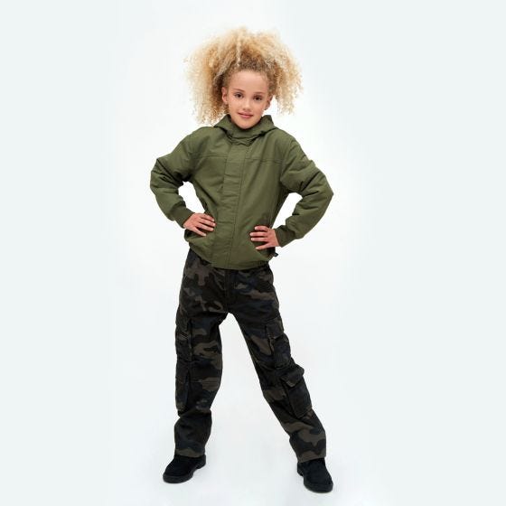 Brandit Barn Windbreaker Front Zip Jacka - Oliv