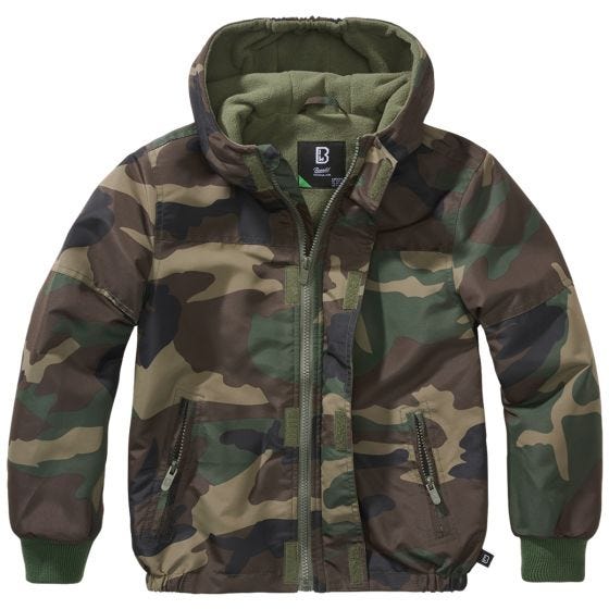 Brandit Barn Windbreaker Front Zip Jacka - Woodland