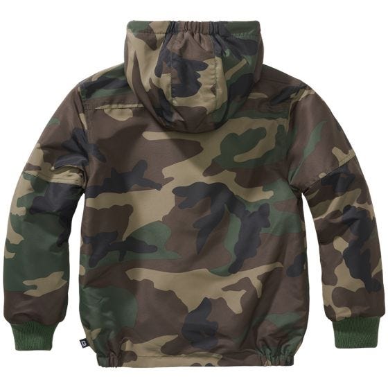 Brandit Barn Windbreaker Front Zip Jacka - Woodland