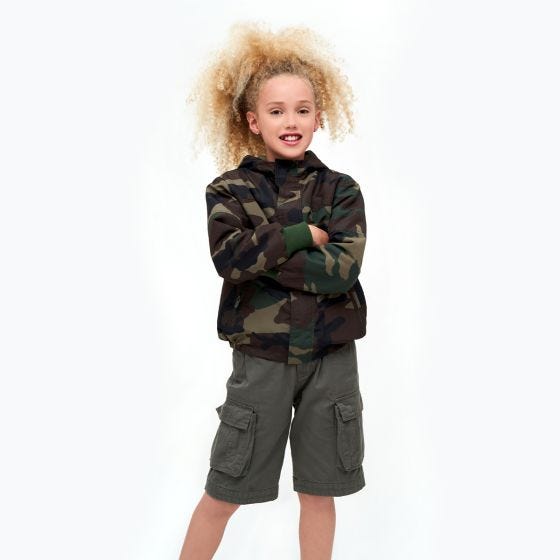 Brandit Barn Windbreaker Front Zip Jacka - Woodland