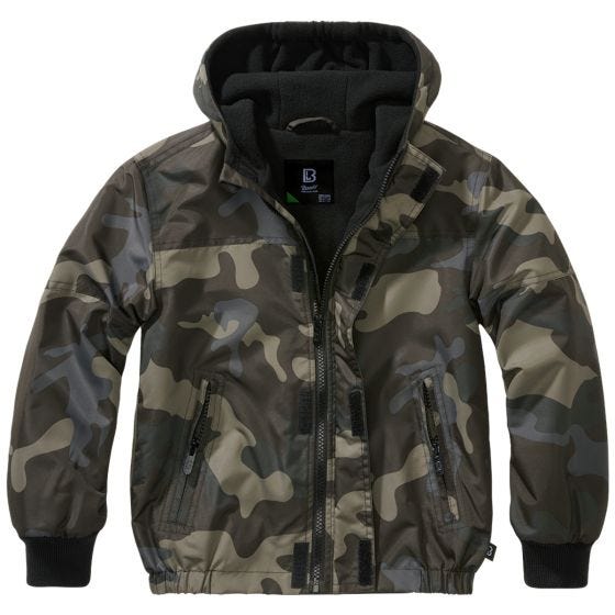 Brandit Barn Windbreaker Front Zip Jacka - Dark Camo