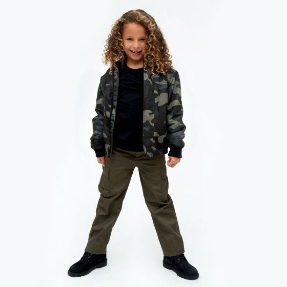 Brandit Barn Windbreaker Front Zip Jacka - Dark Camo